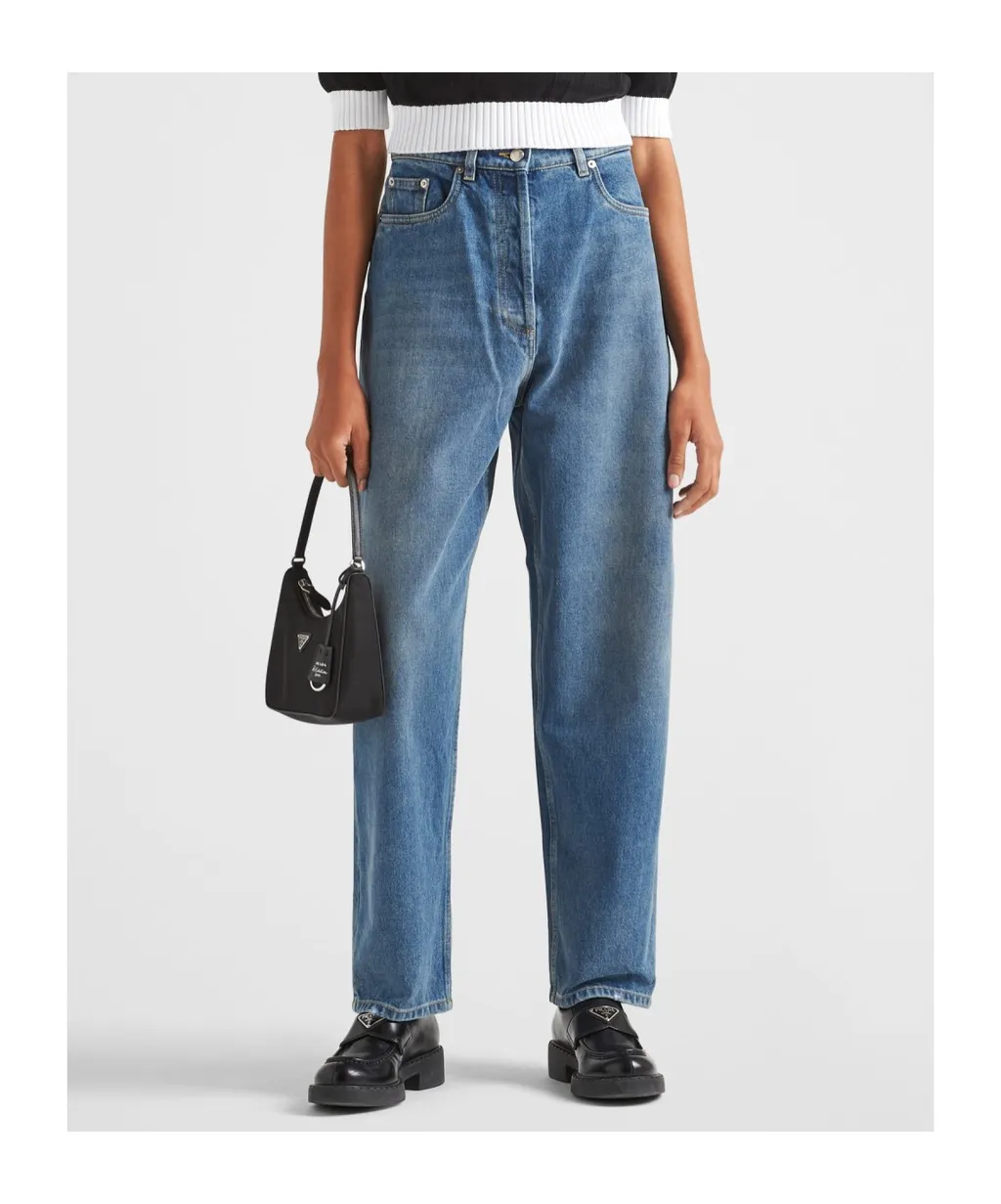 High-Waisted Denim Jeans