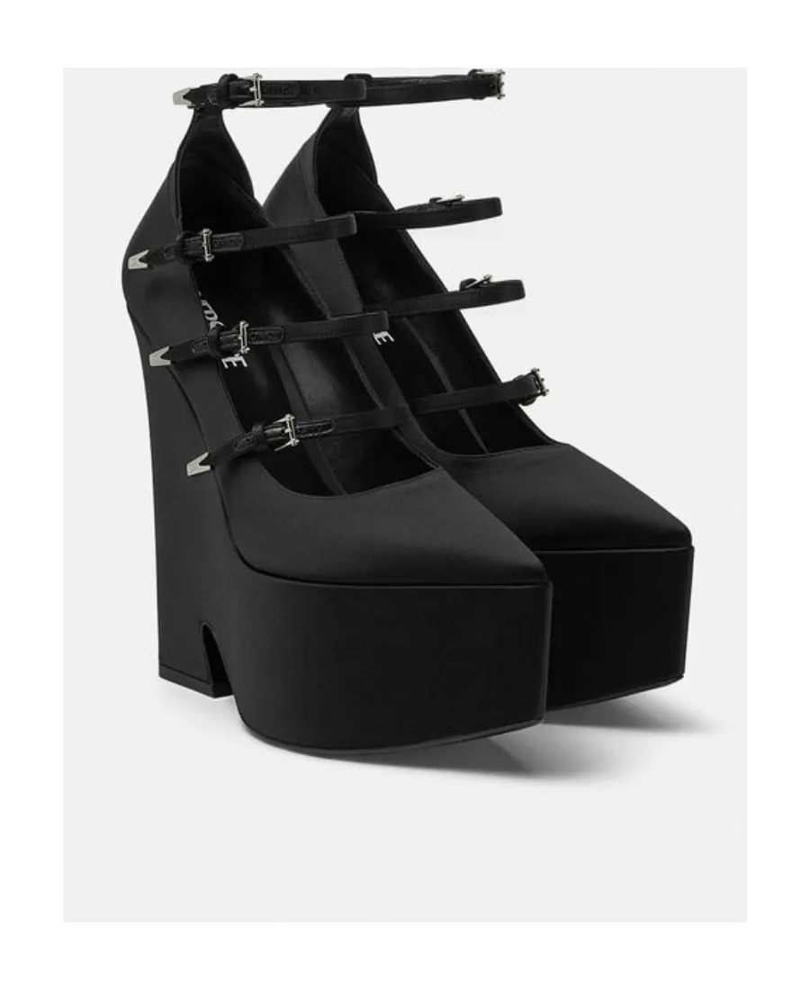 Versace Tempest Strappy Platform Pointed Toe Pumps