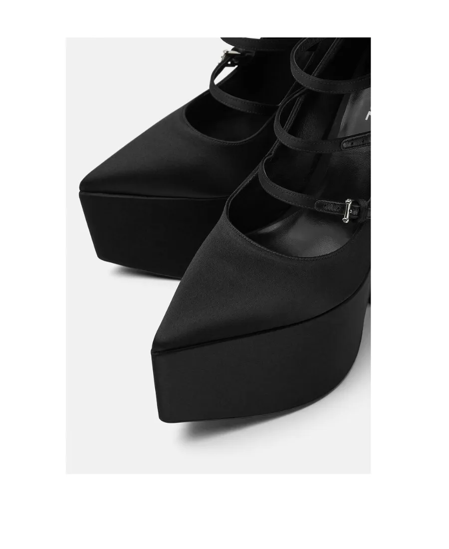 Versace Tempest Strappy Platform Pointed Toe Pumps
