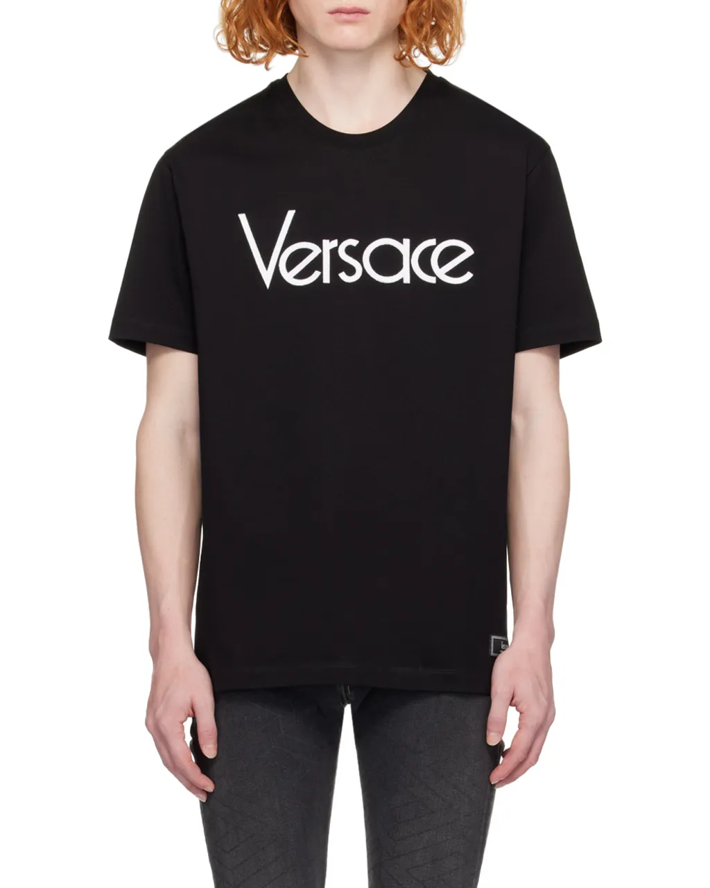 Versace Logo-Embroidered Crewneck T-Shirt