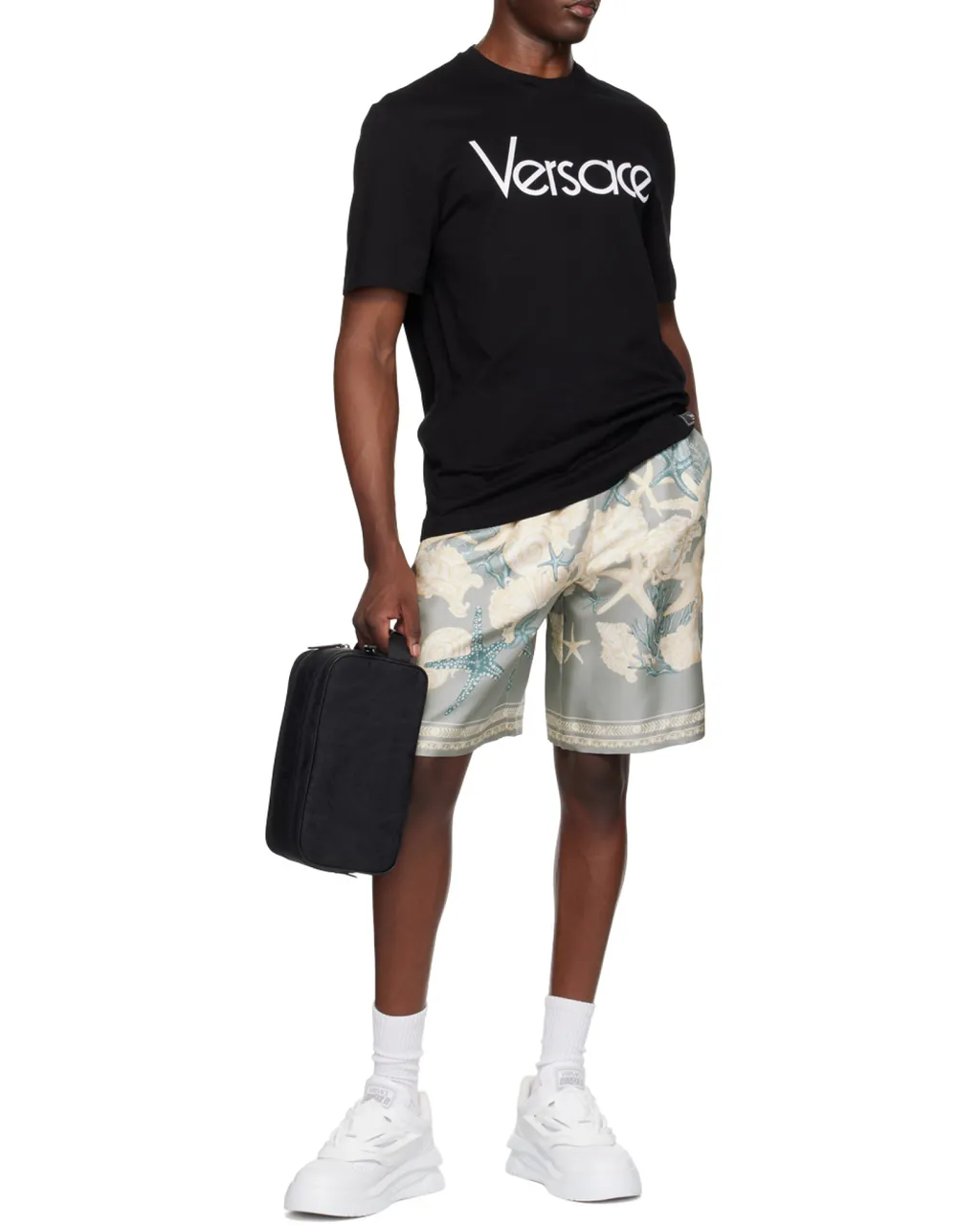 Versace Logo-Embroidered Crewneck T-Shirt