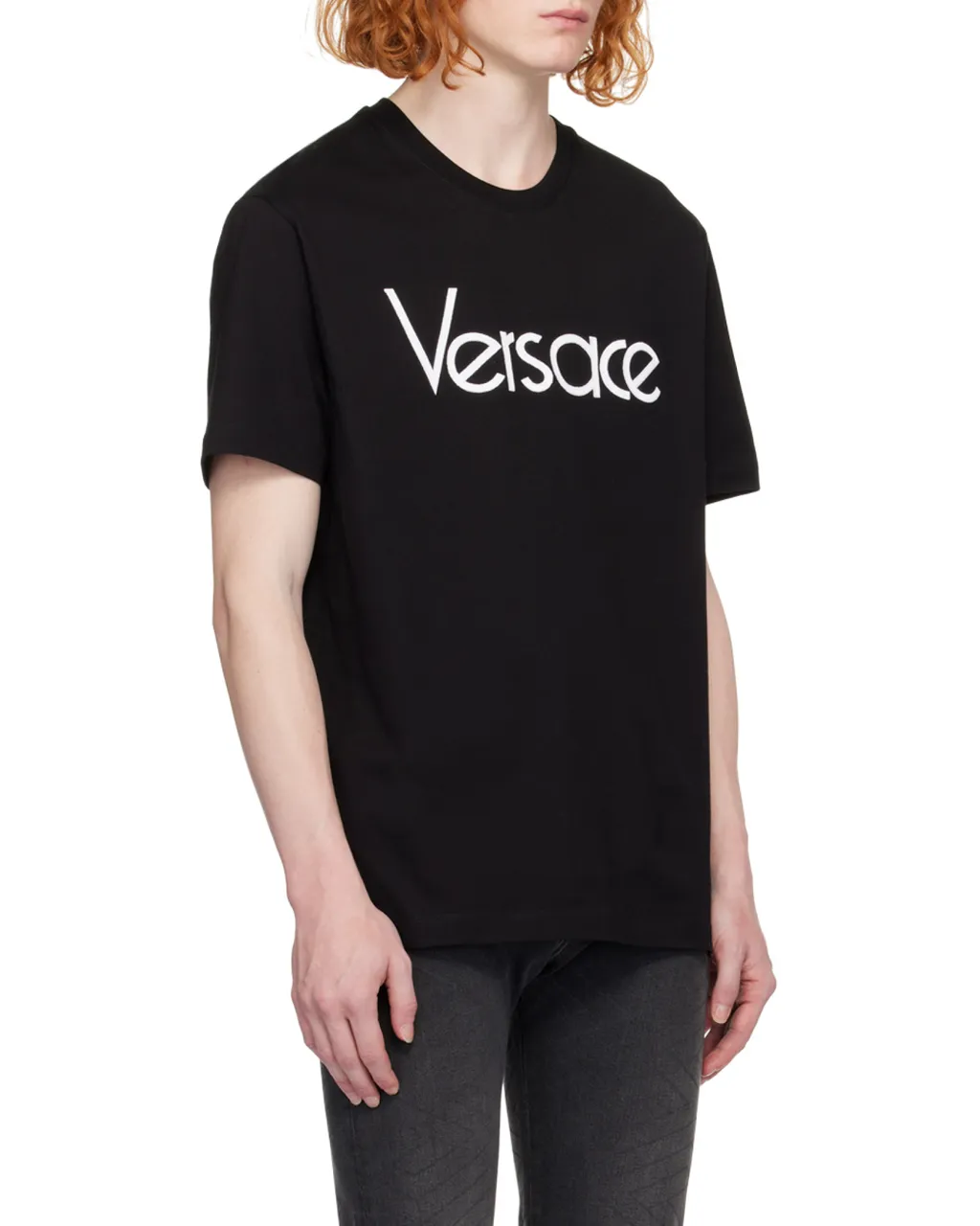Versace Logo-Embroidered Crewneck T-Shirt