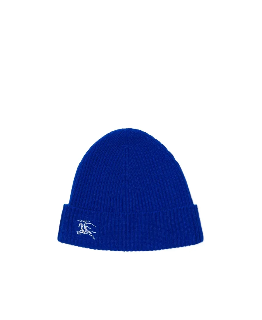 Burberry Equestrian Knight Logo Embroidered Ribbed-Knit Beanie