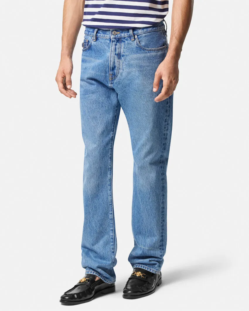 Versace Medusa Biggie Mid-Rise Straight-Leg Jeans