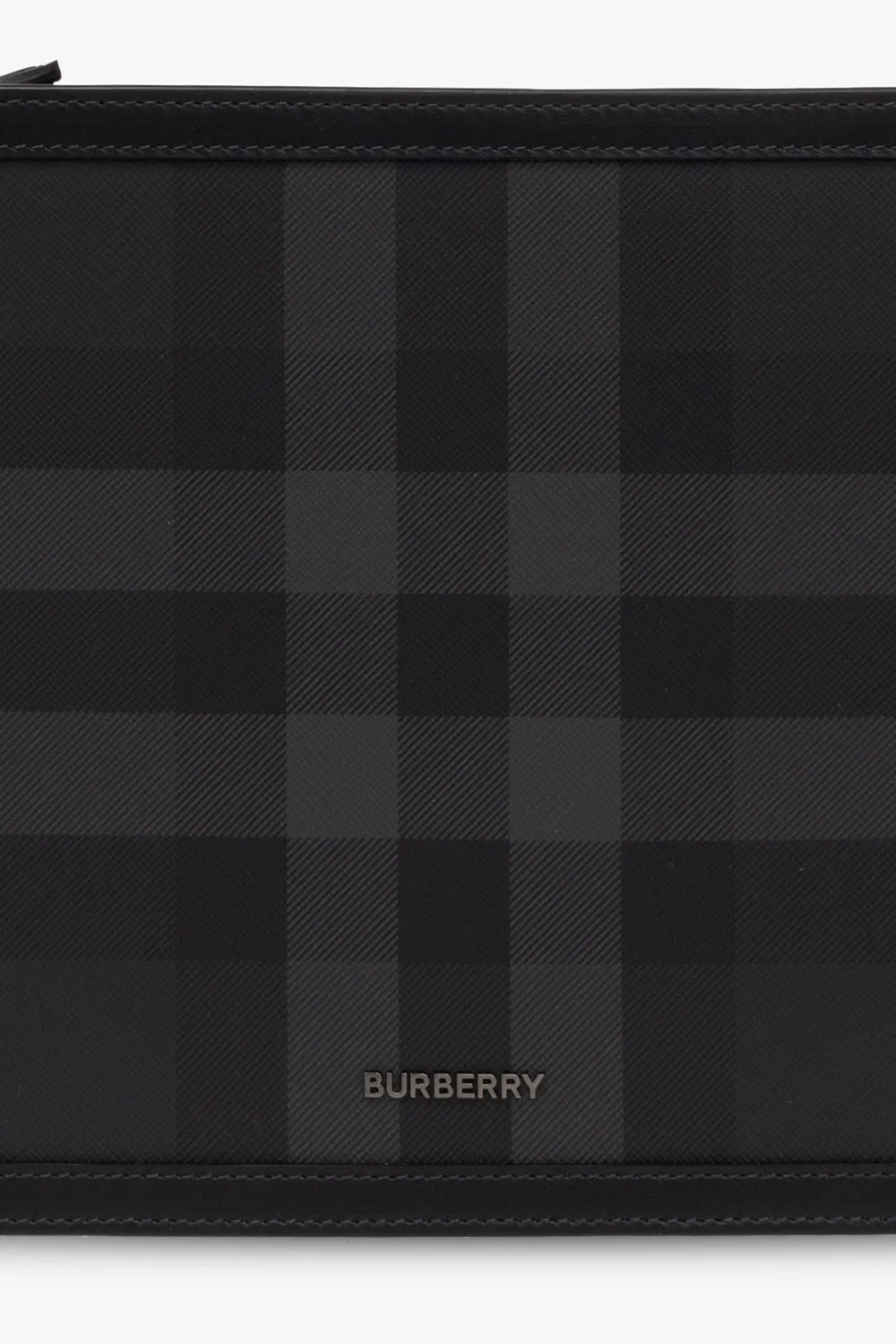 Burberry Frame Logo Plaque Checked Clutch Bag