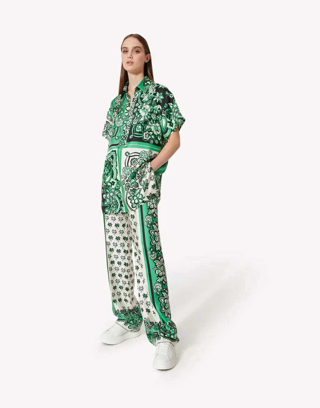 Redvalentino Bandana Printed Short-Sleeved Shirt