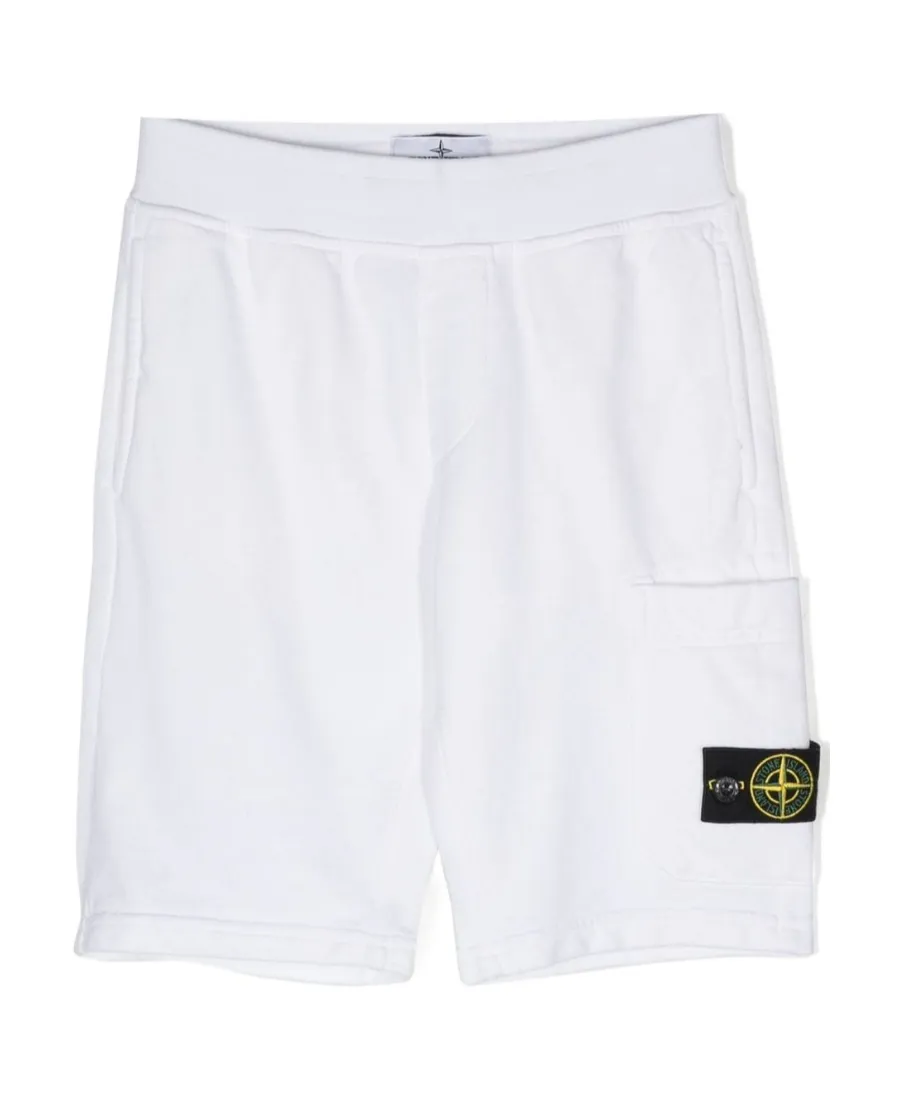 Stone Island Junior Compass-Patch Cargo Track Shorts
