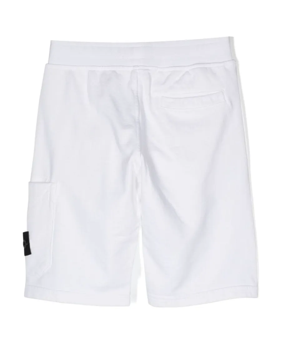 Stone Island Junior Compass-Patch Cargo Track Shorts
