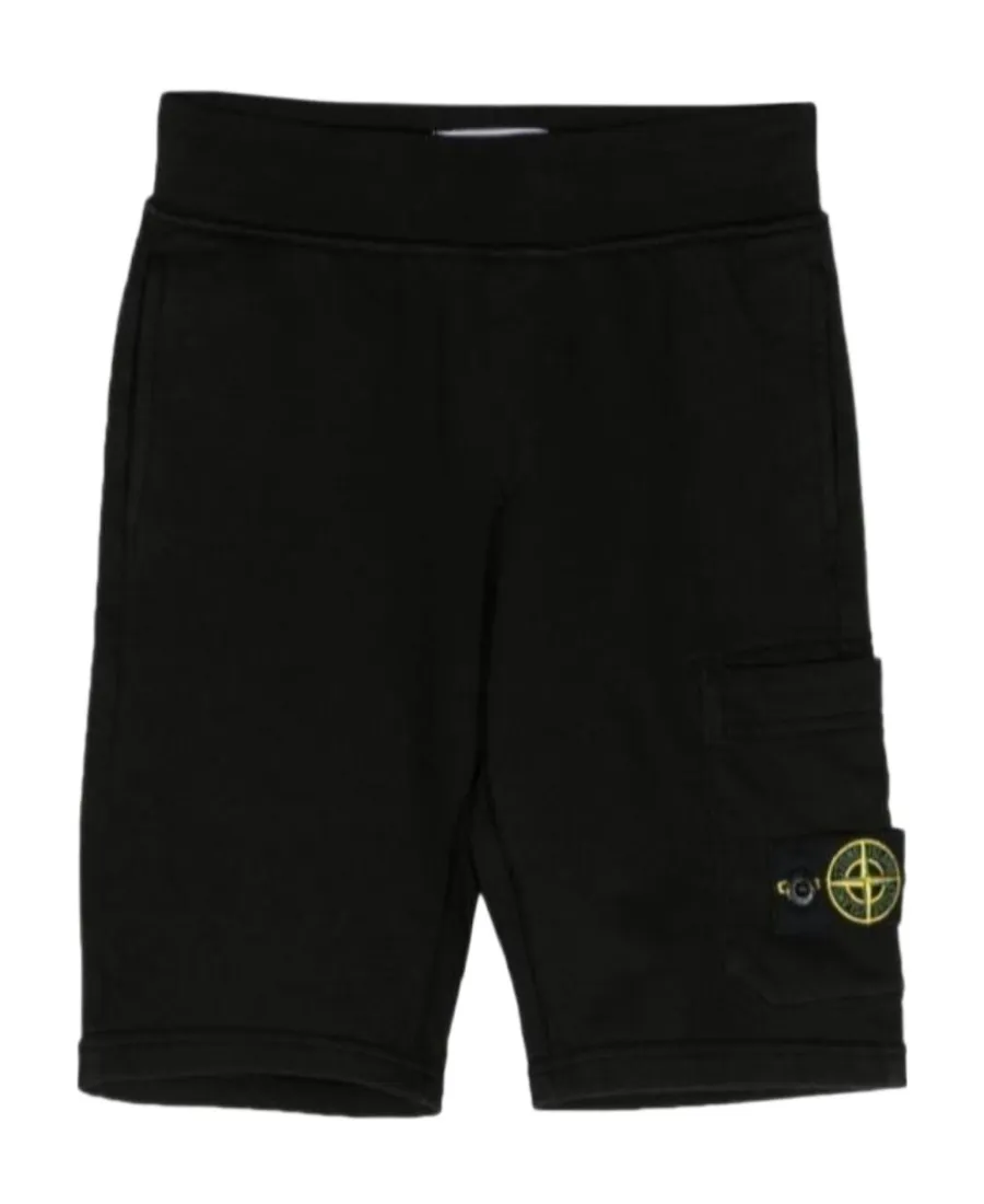Stone Island Junior Compass-Patch Cargo Track Shorts