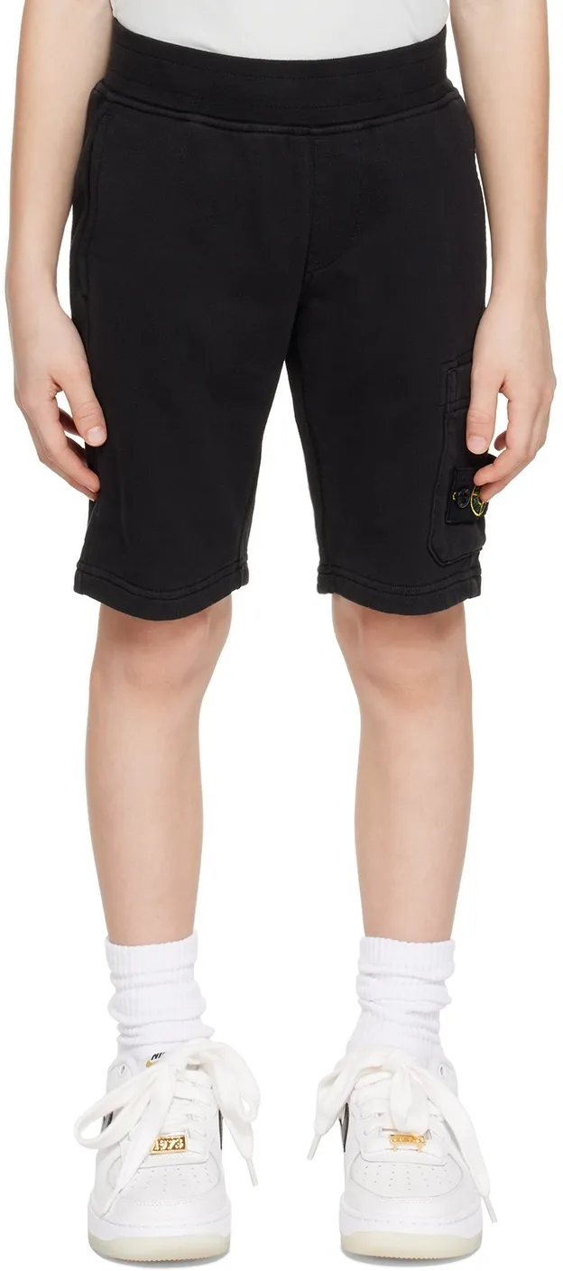 Stone Island Junior Compass-Patch Cargo Track Shorts