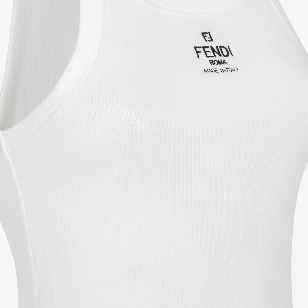 Fendi Logo Embroidered Knitted Tank Top