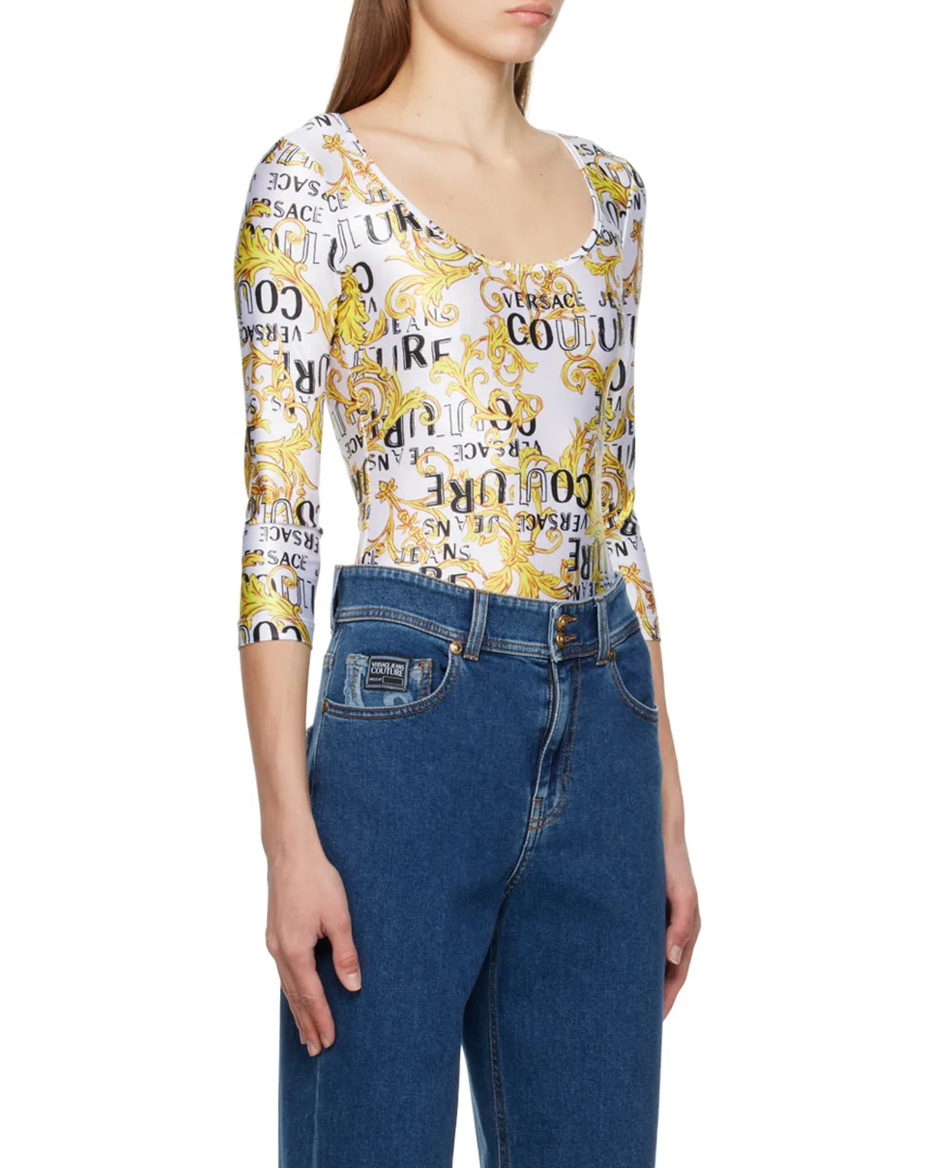 Versace Jeans Couture Baroque-Pattern Printed Top