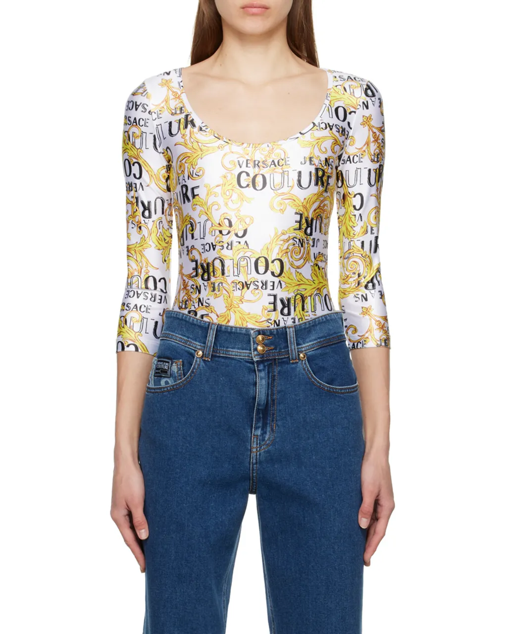 Versace Jeans Couture Baroque-Pattern Printed Top