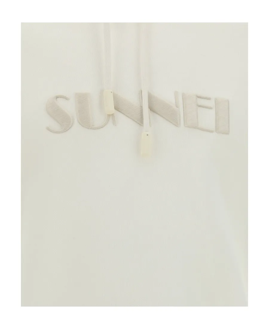 Sunnei Logo Embroidered Drawstring Hoodie