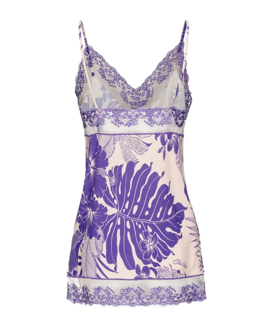 Pinko Tropical-Printed Marocain Top