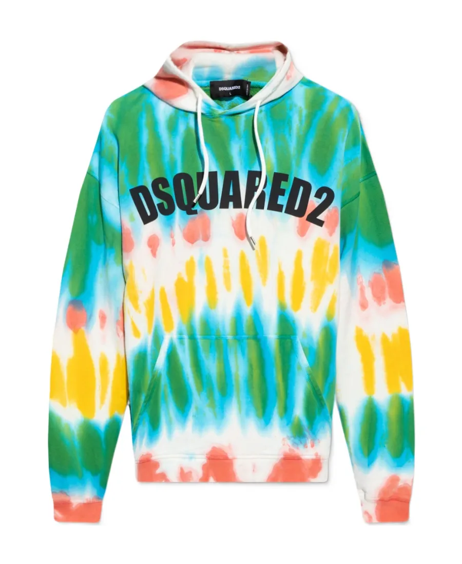 Dsquared2 Tie-Dyed Logo Printed Hoodie