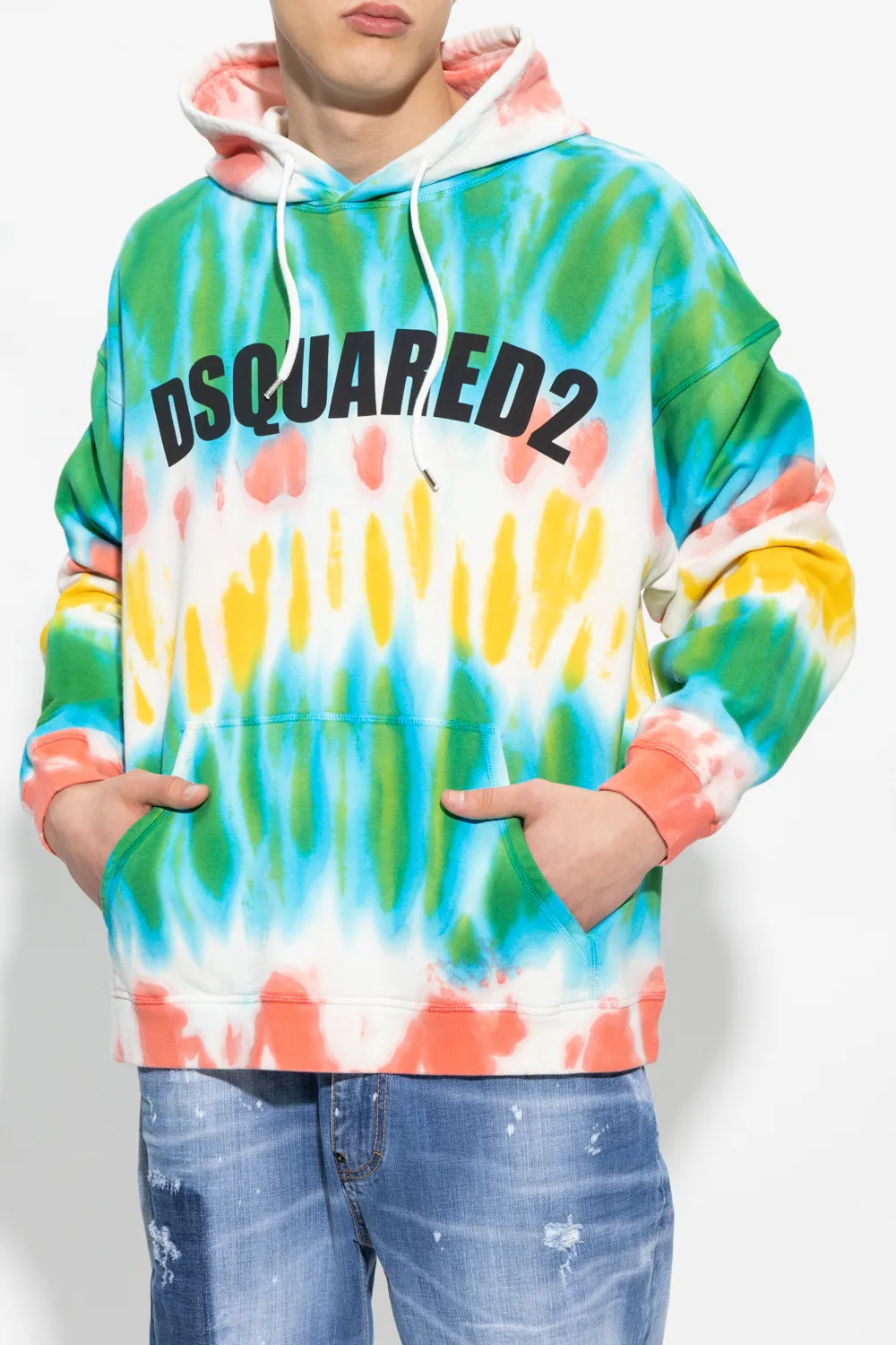 Dsquared2 Tie-Dyed Logo Printed Hoodie