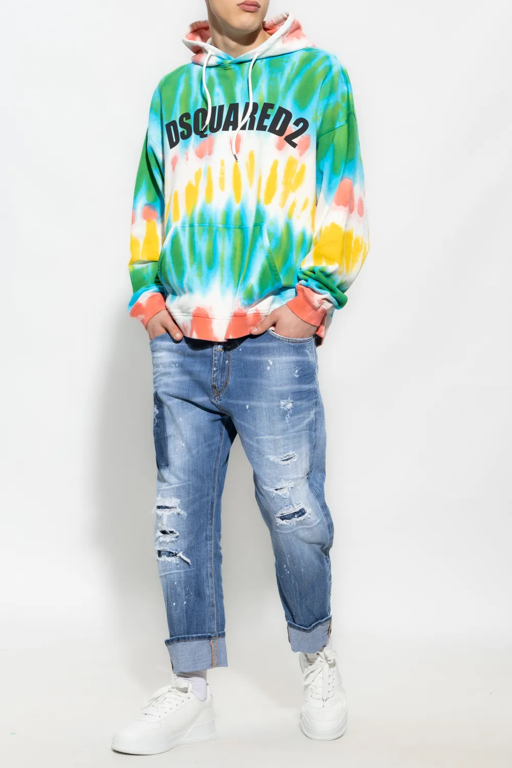Dsquared2 Tie-Dyed Logo Printed Hoodie