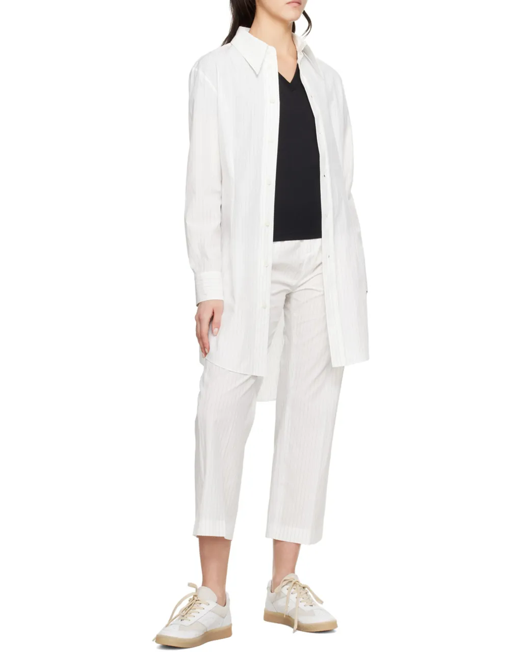 Pinstripe Cropped Trousers