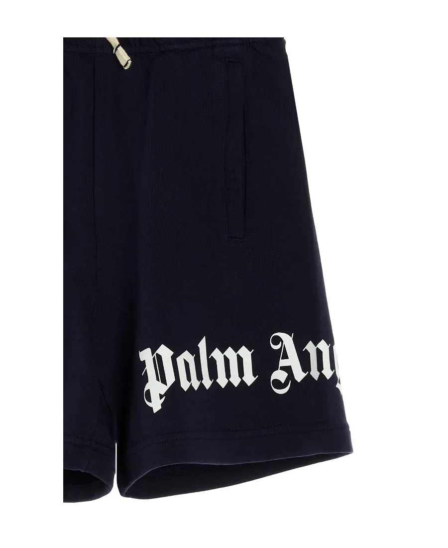 Palm Angels Kids Logo Printed Drawstring Bermuda Shorts