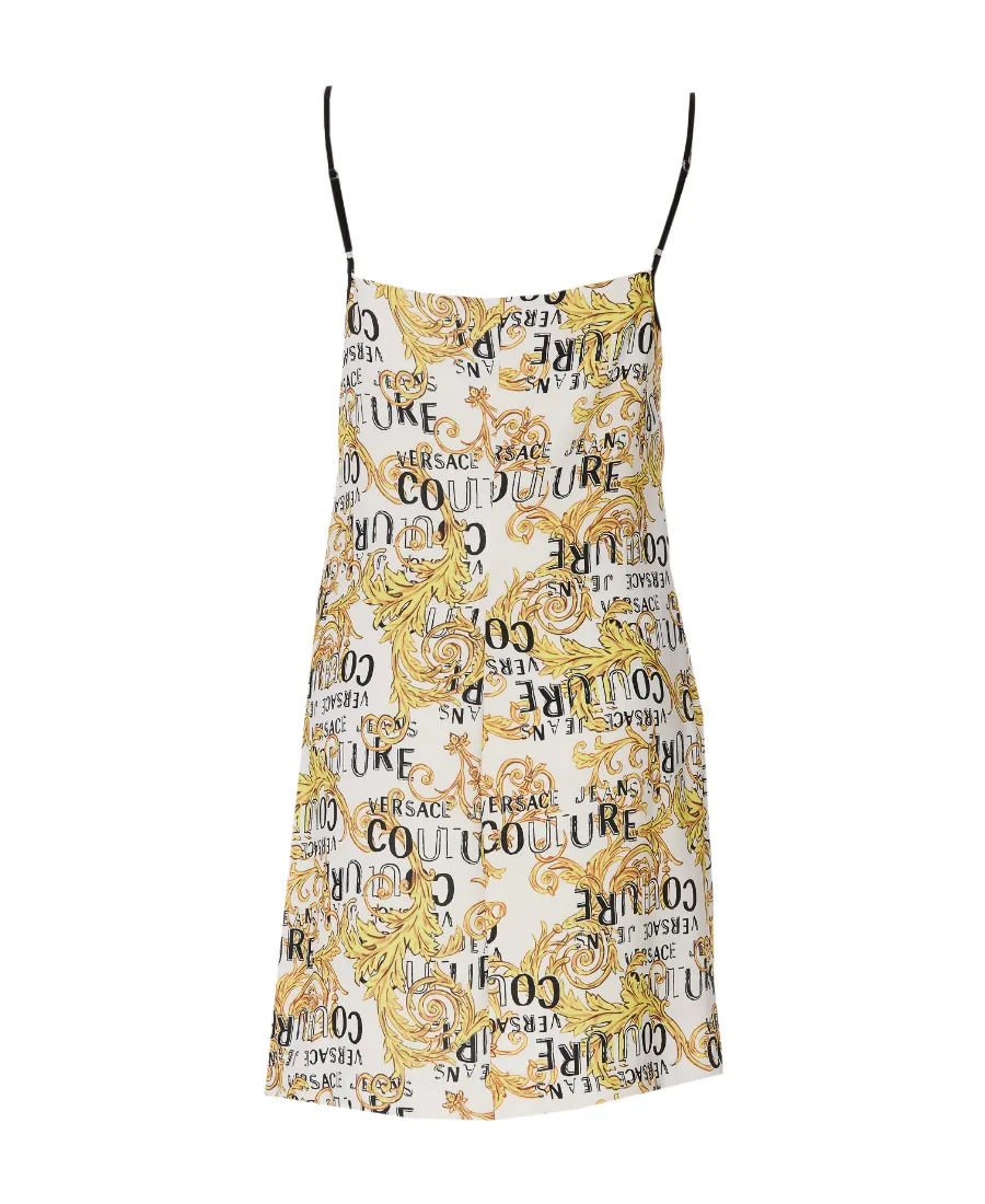 Versace Jeans Couture Logo Printed Sleeveless Mini Dress