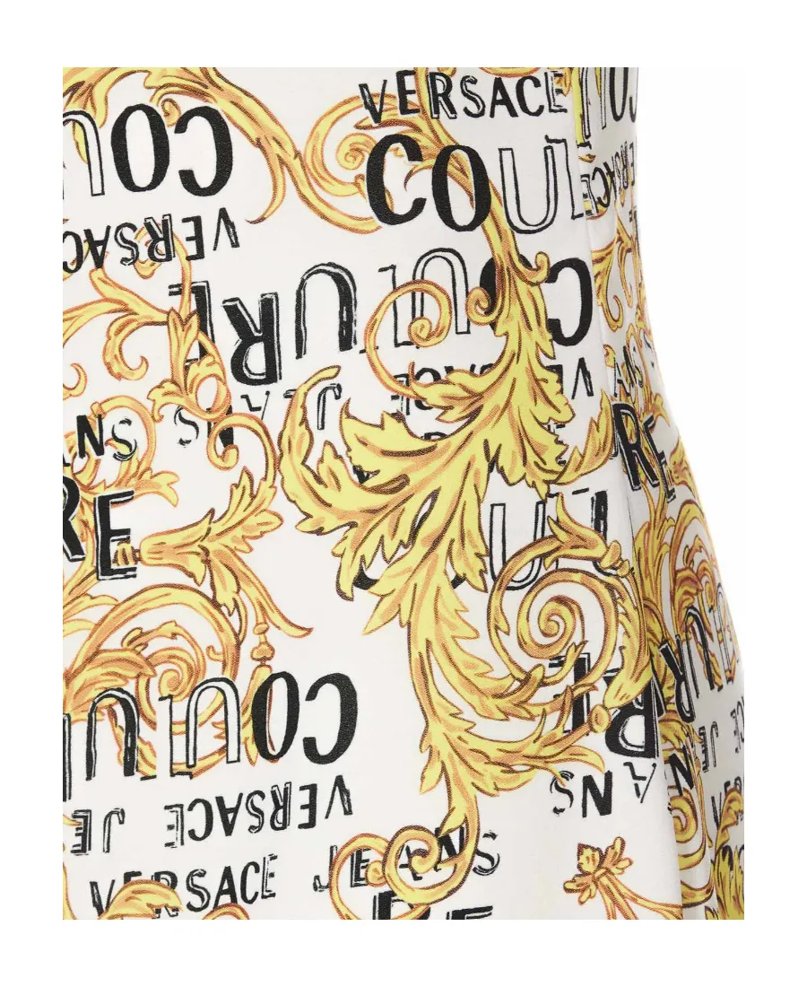 Versace Jeans Couture Logo Printed Sleeveless Mini Dress