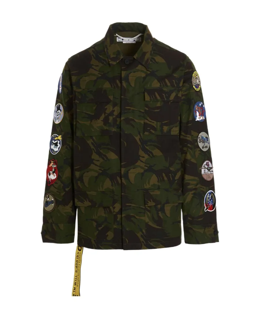 Off-White Camouflage Printed Long-Sleeved Jacket