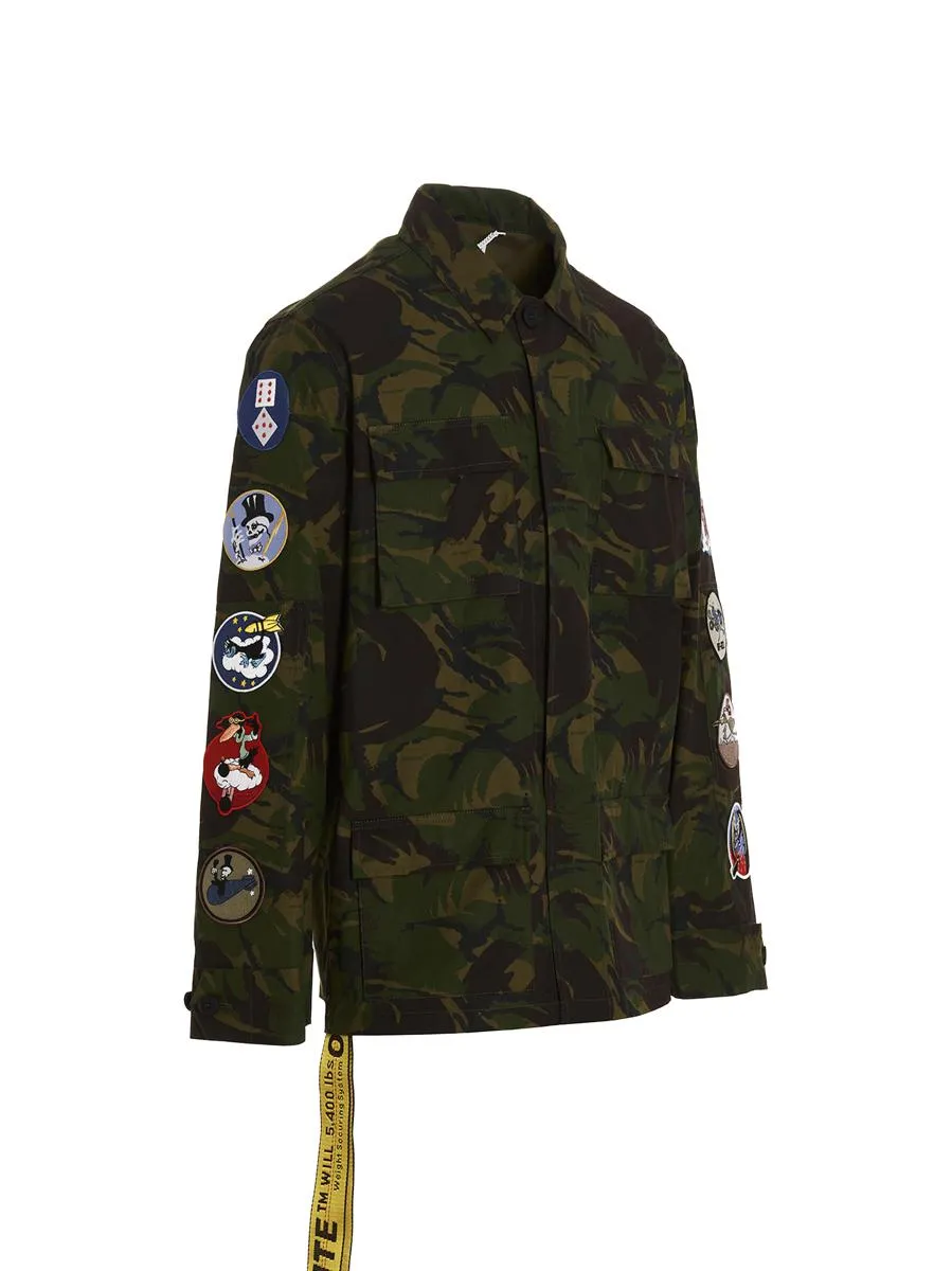 Off-White Camouflage Printed Long-Sleeved Jacket