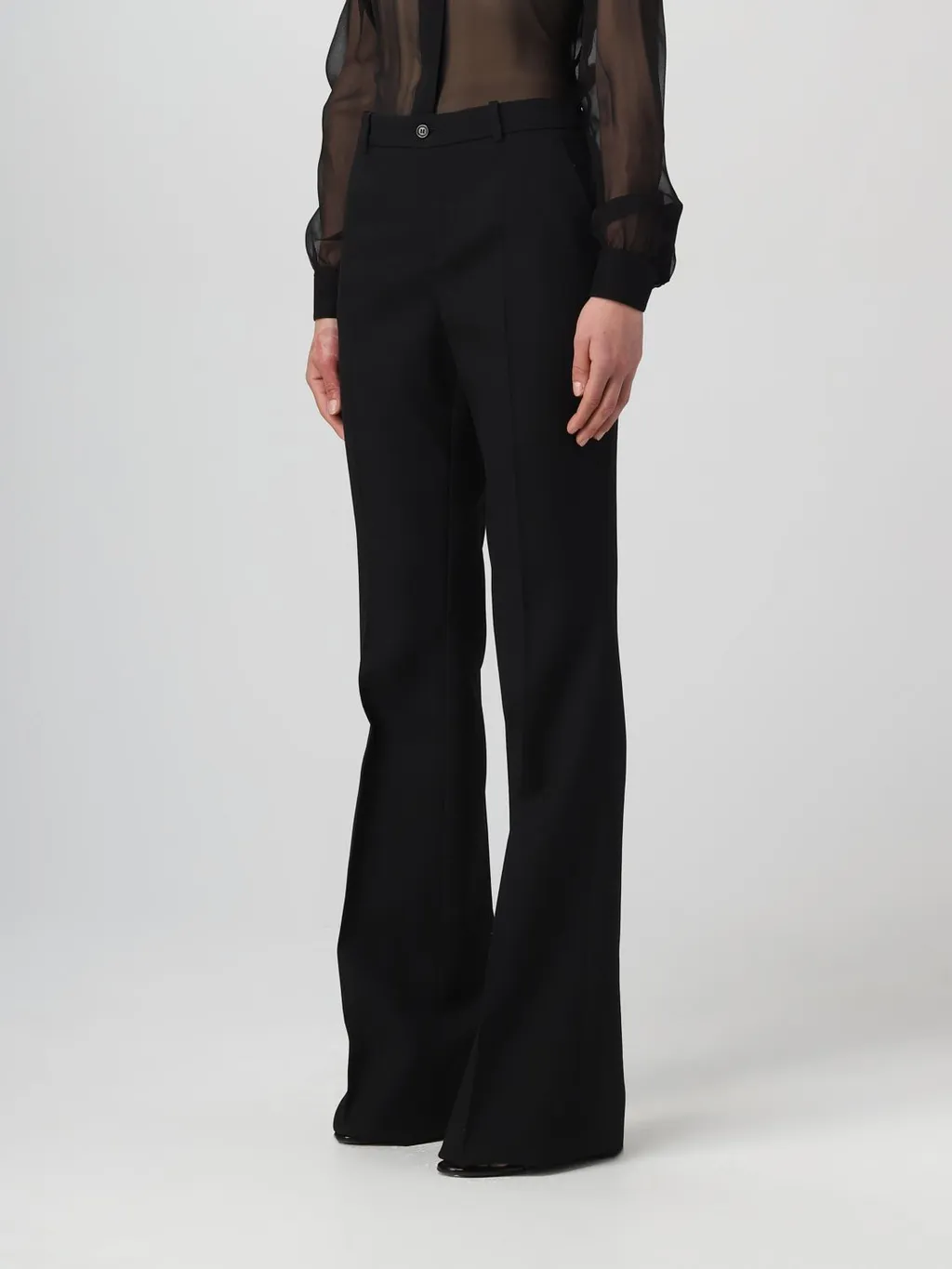 High-Waist Flared Trousers