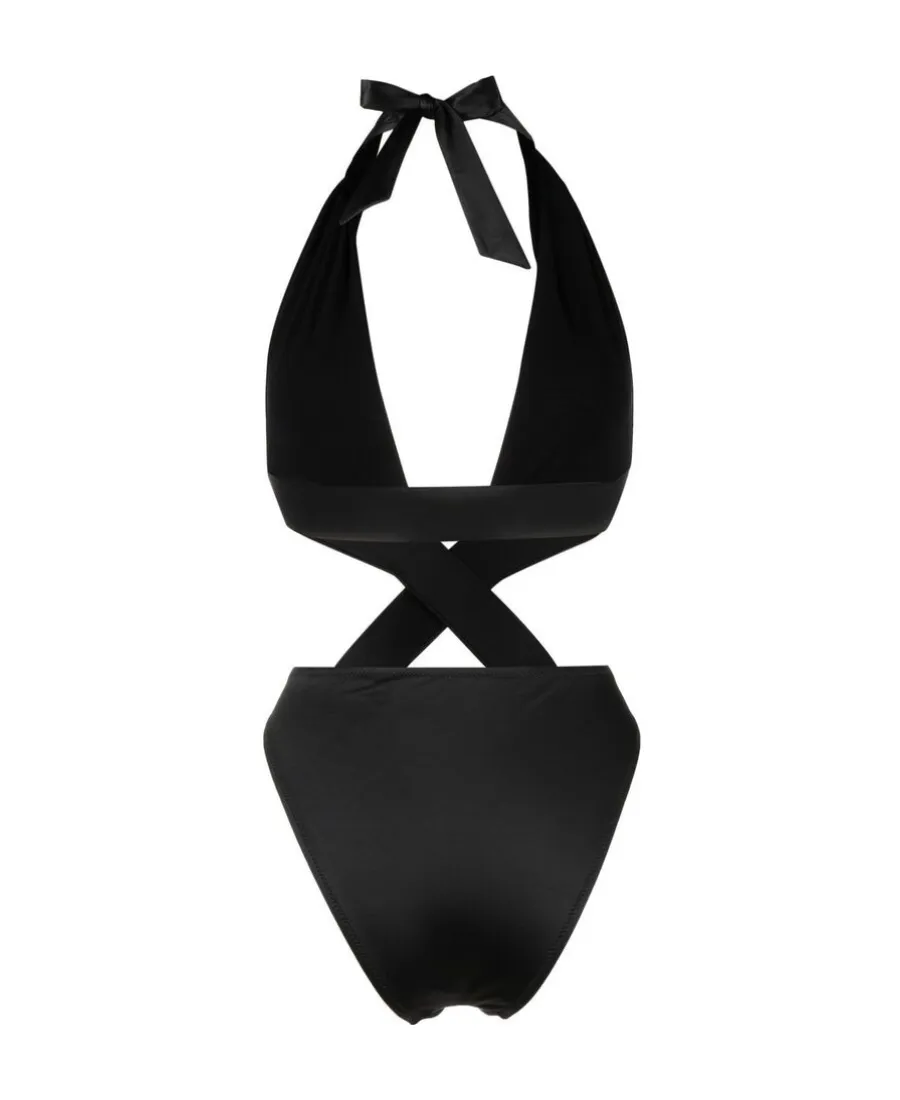 Versace Logo Detailed Cut-Out Swimsuit