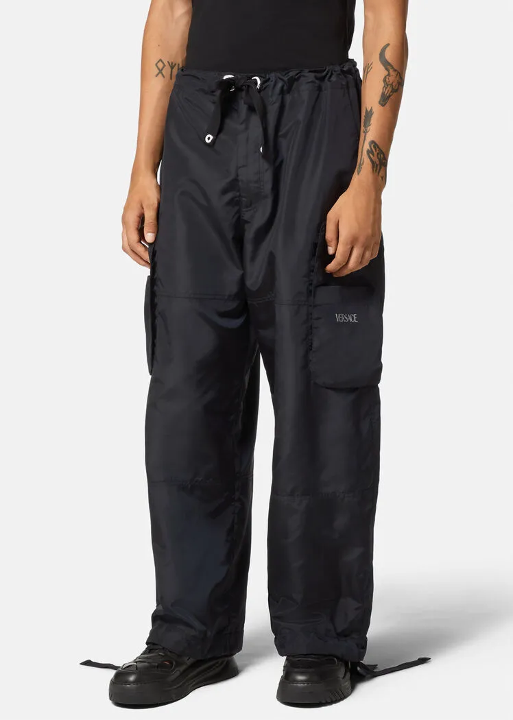 Versace Logo Printed Drawstring Cargo Pant