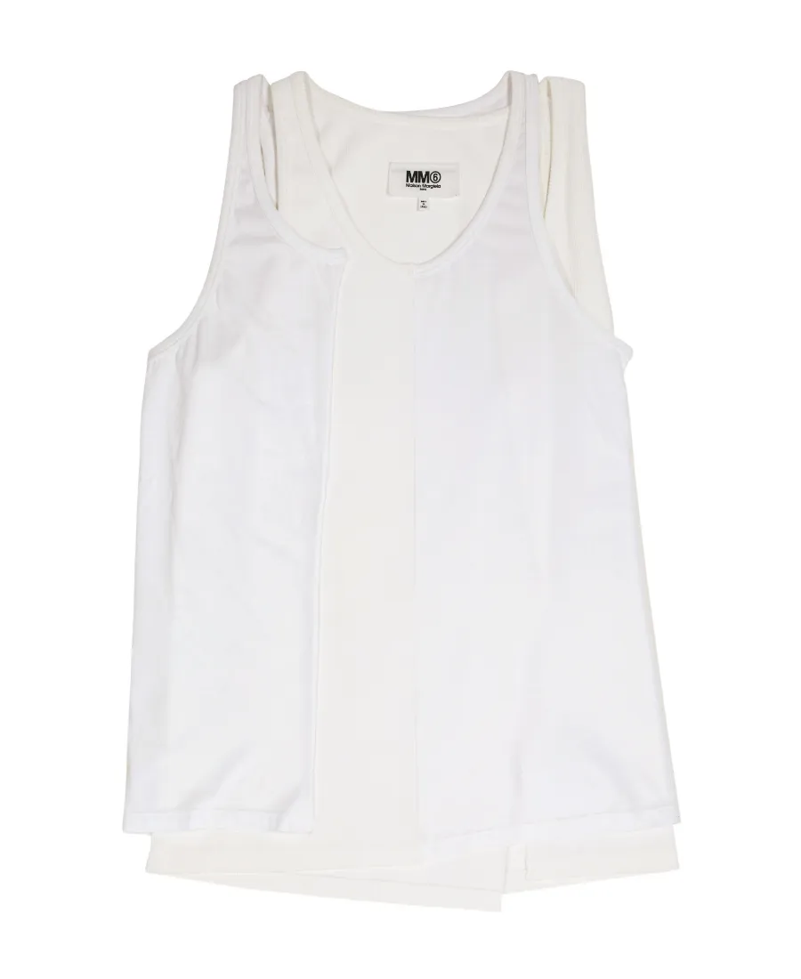 Mm6 Maison Margiela Layered Scoop-Neck Tank Top