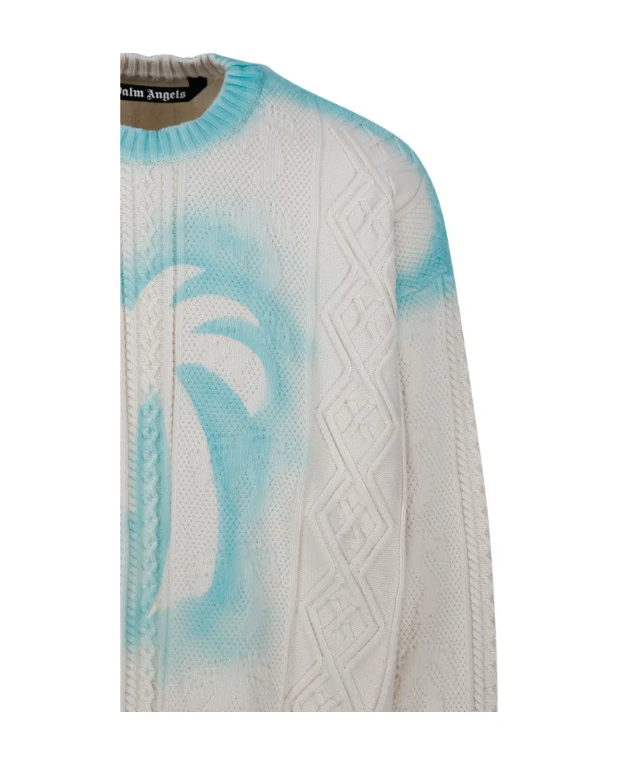 Palm Angels Sprayed Palm Fisherman Jumper