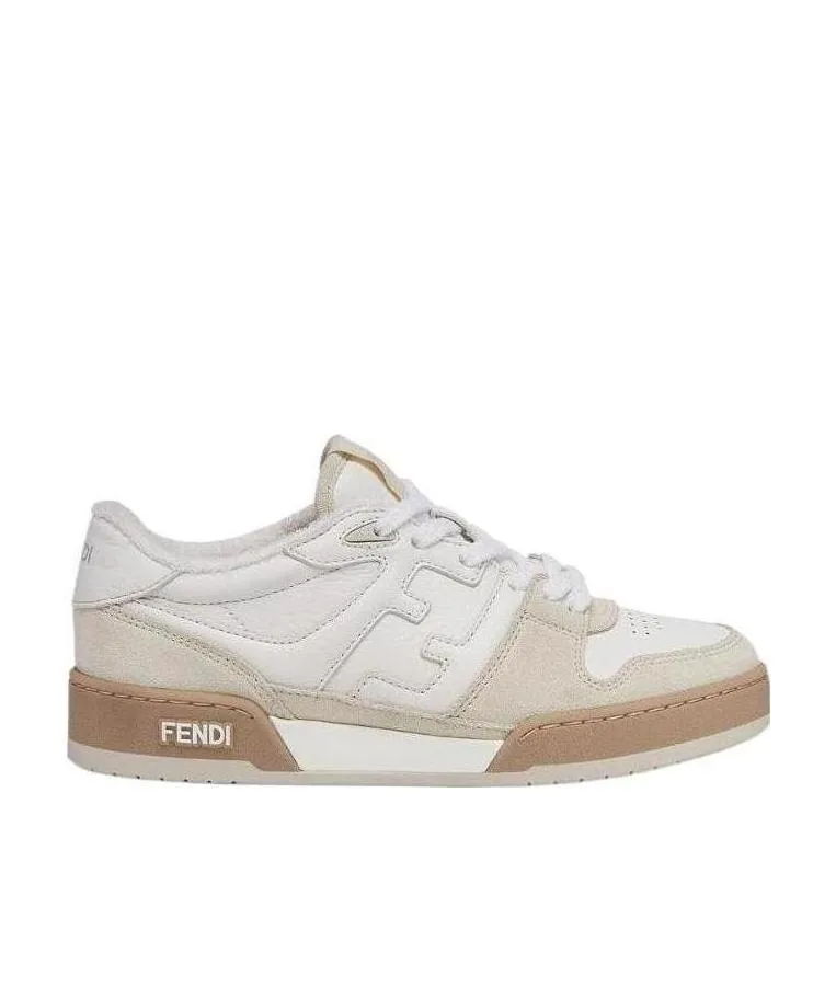 Fendi Match White Suede Low-Cut Shoes