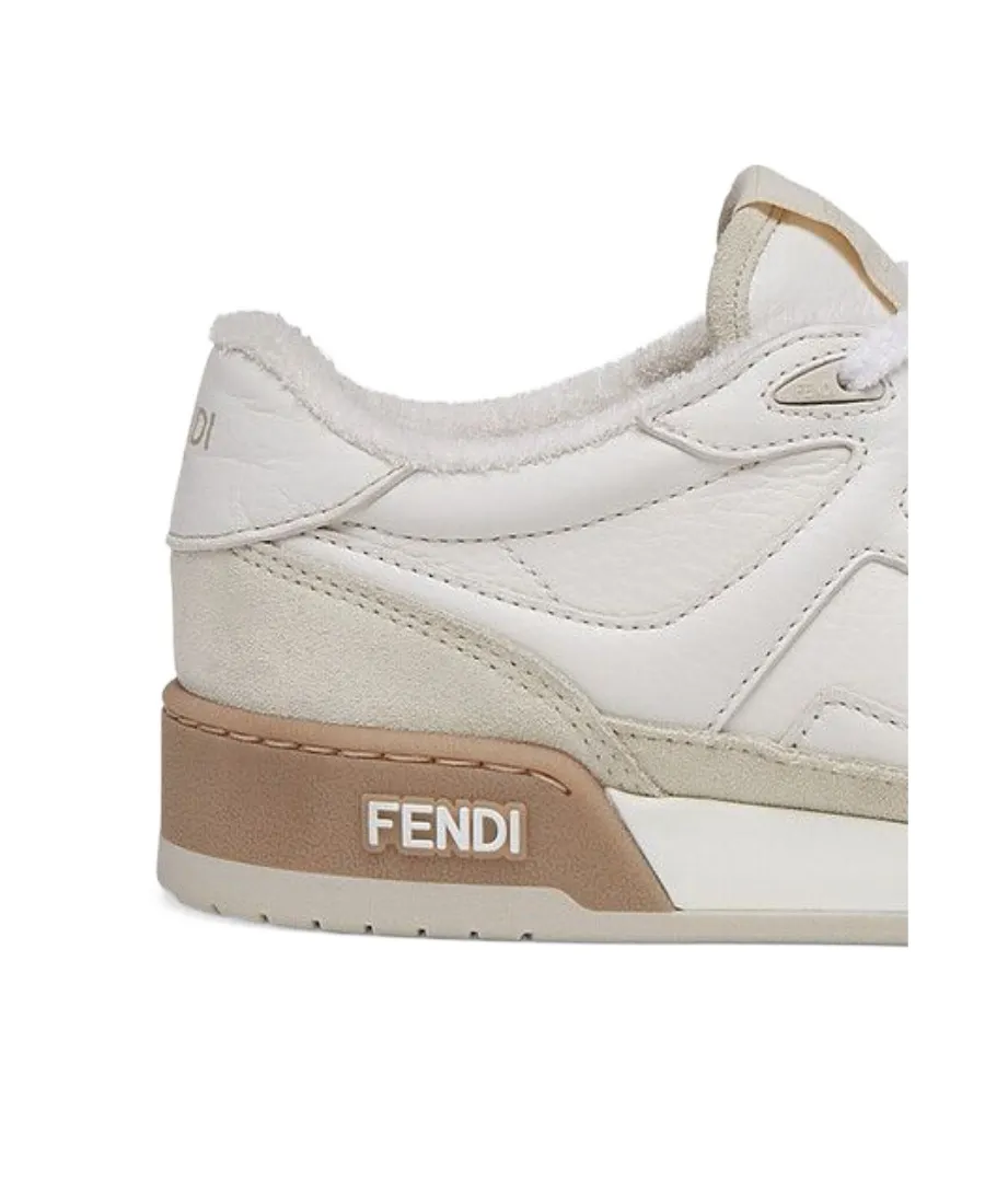 Fendi Match White Suede Low-Cut Shoes