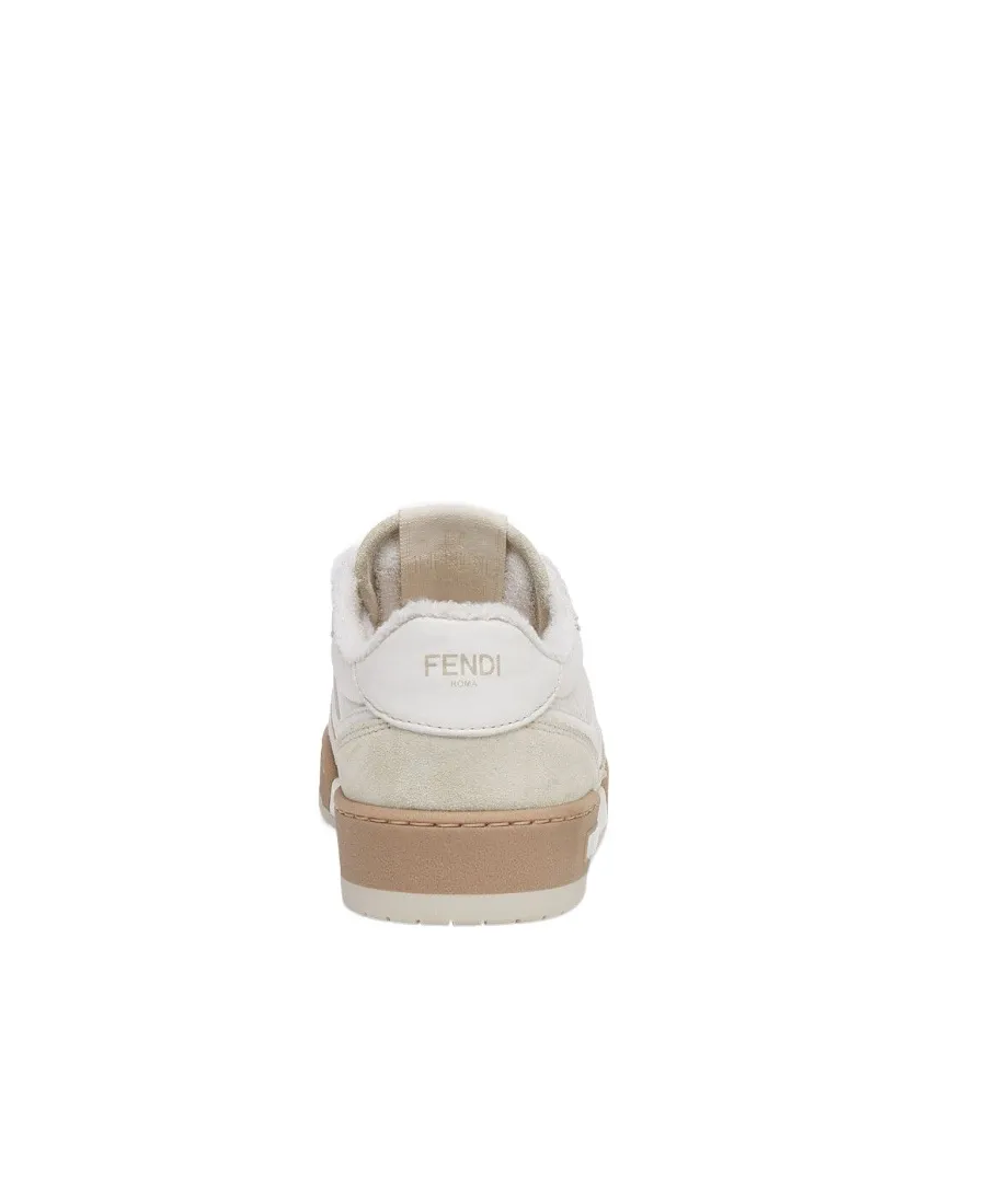 Fendi Match White Suede Low-Cut Shoes