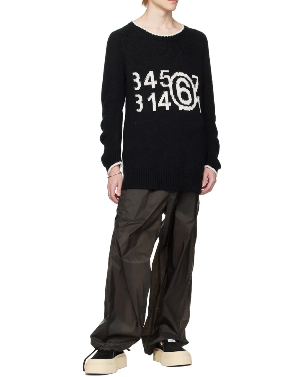 Maison Margiela Wide Leg Drawstring Cuff Trousers