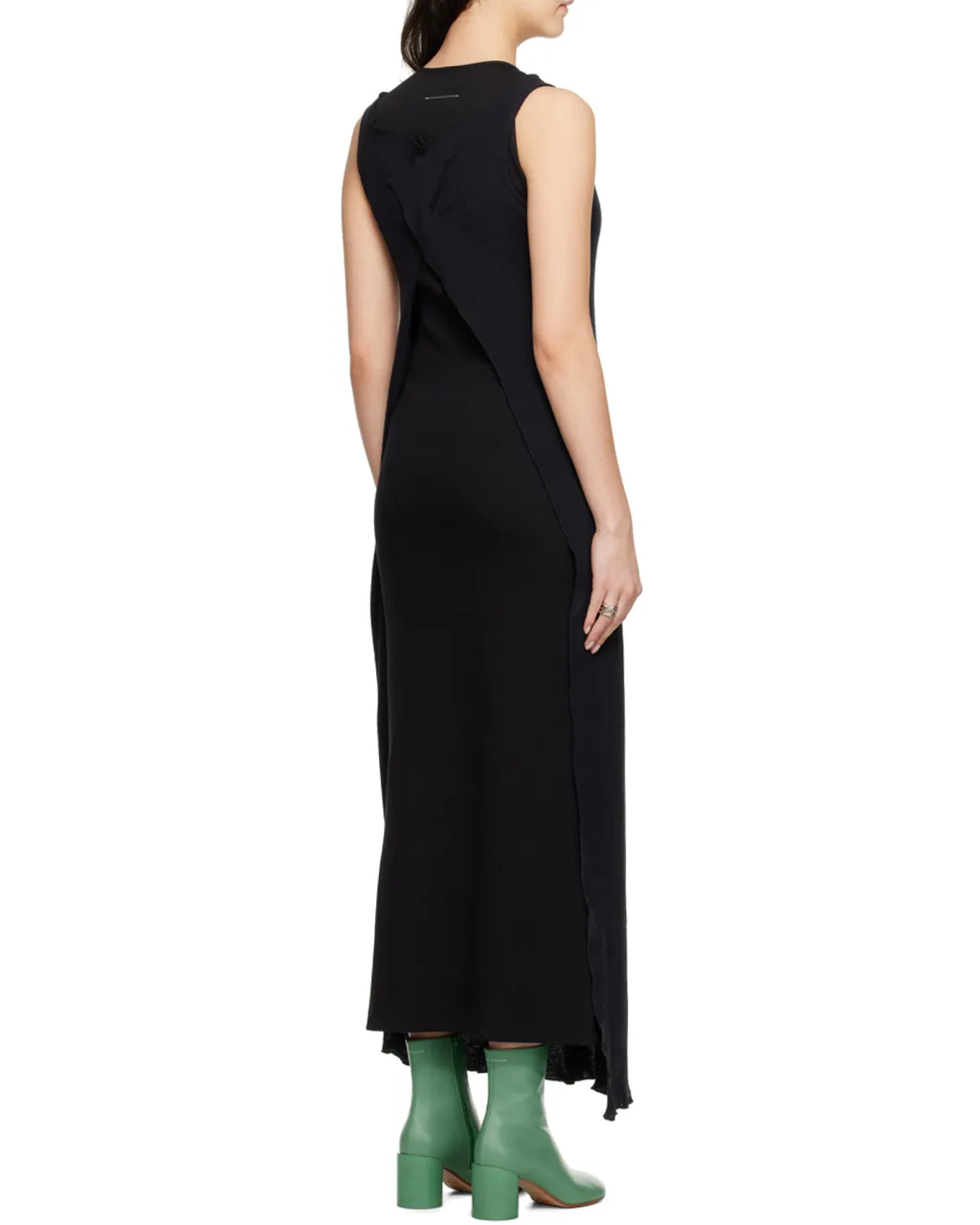 Asymmetric Draped Knitted Dress
