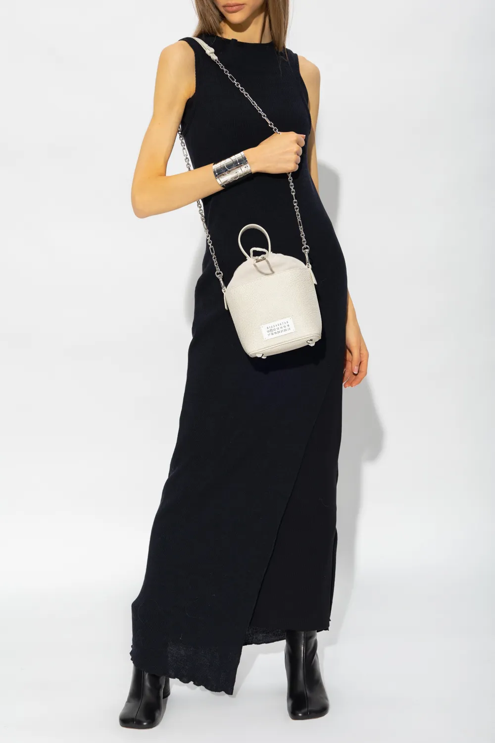 Asymmetric Draped Knitted Dress