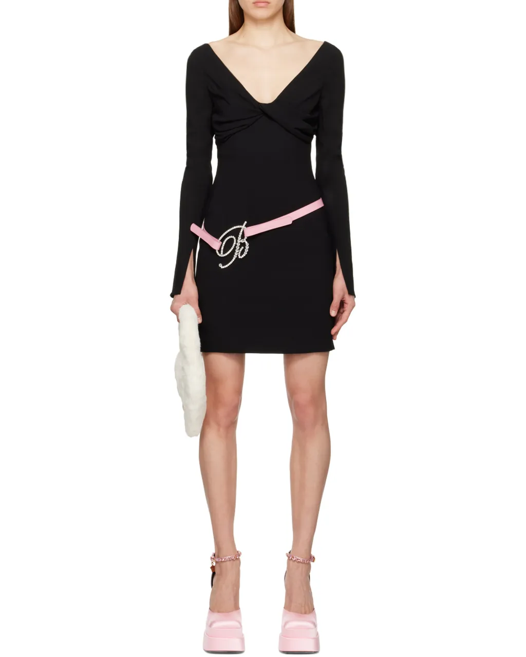 Knotted Long-Sleeve Minidress