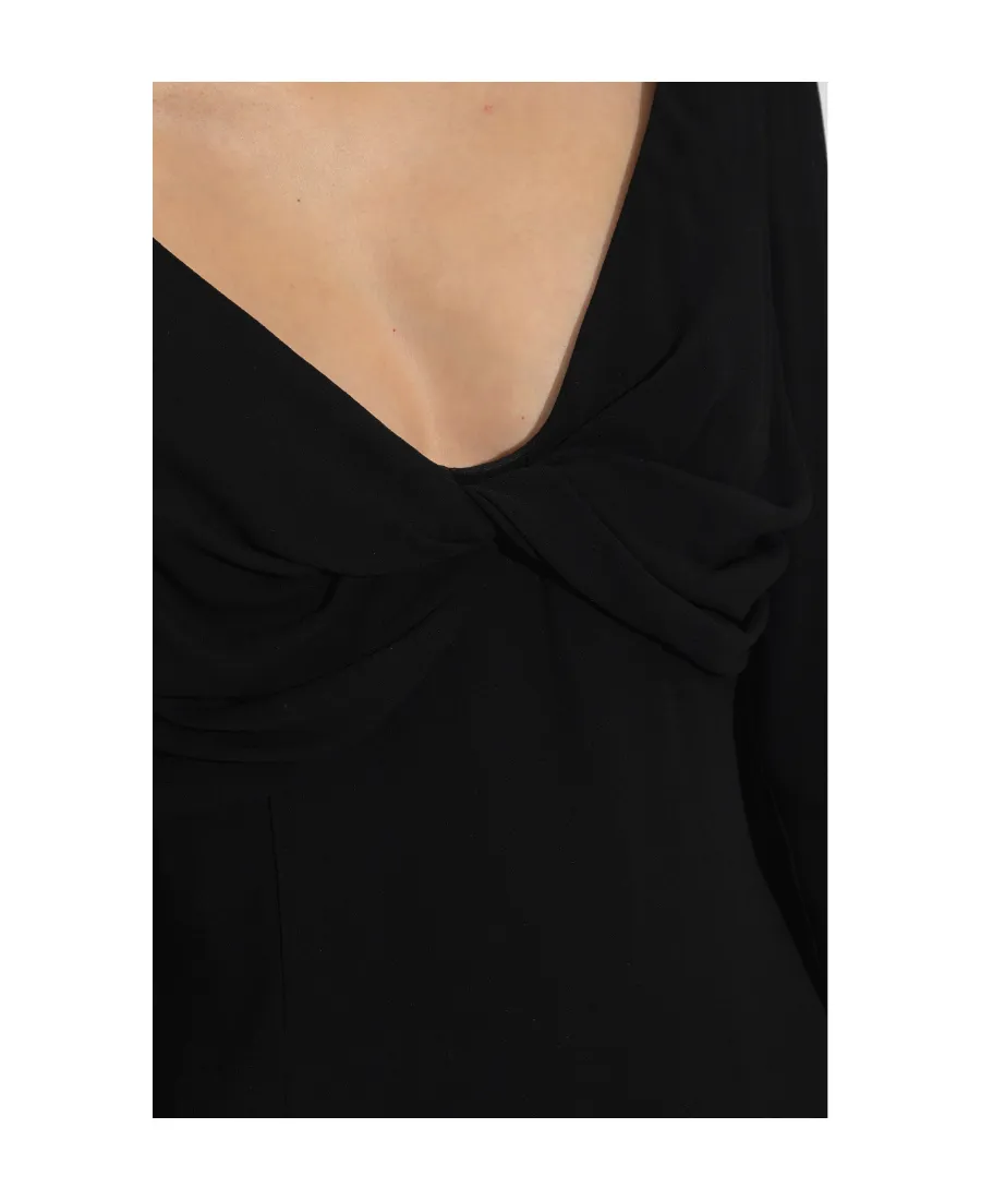 Knotted Long-Sleeve Minidress