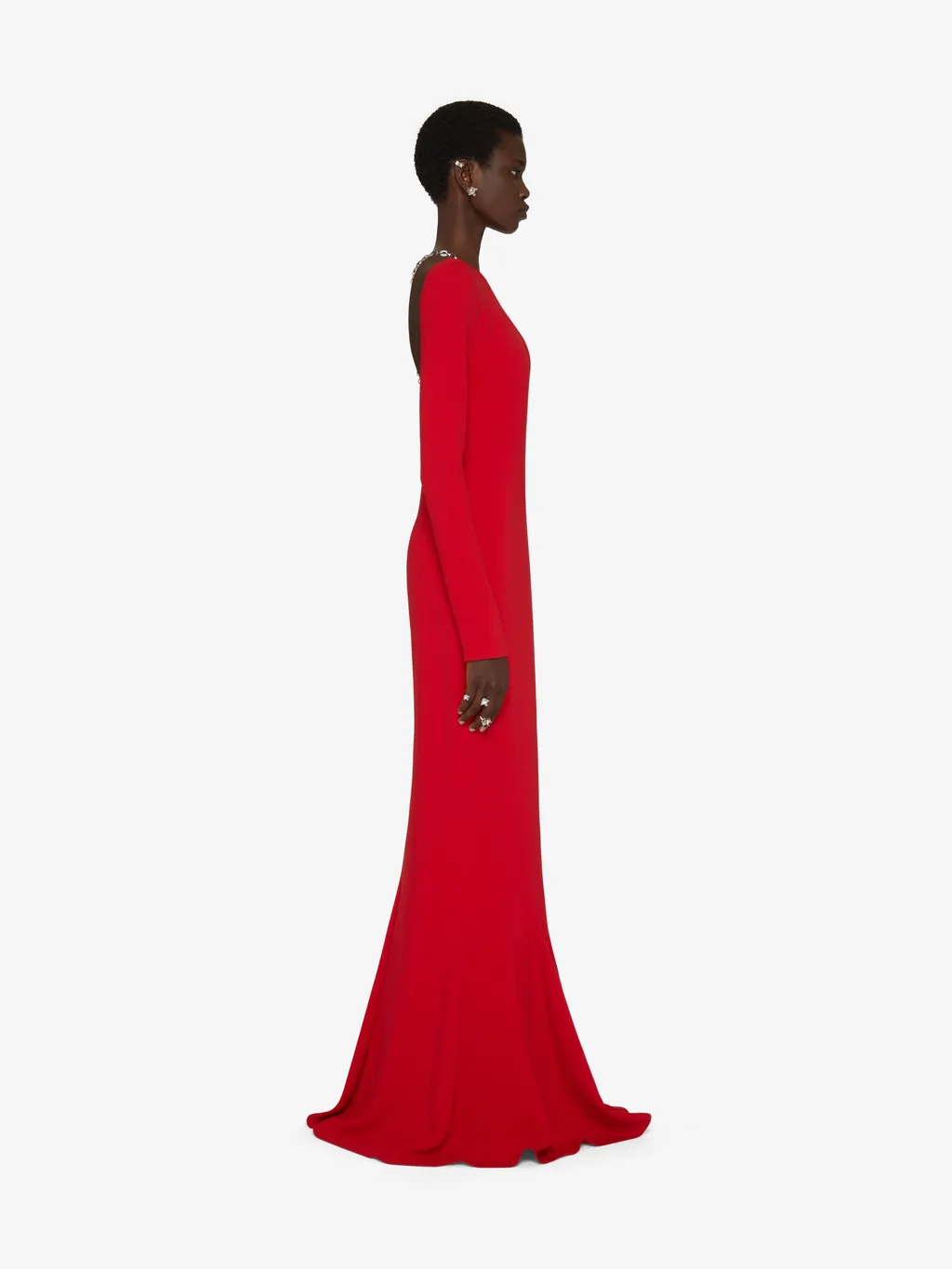 Backless Dress With G Link Chain Straps