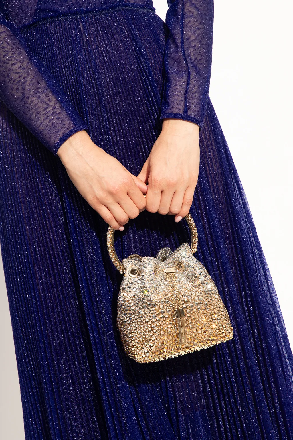 Jimmy Choo Bon Bon Embellished Drawstring Bucket Bag