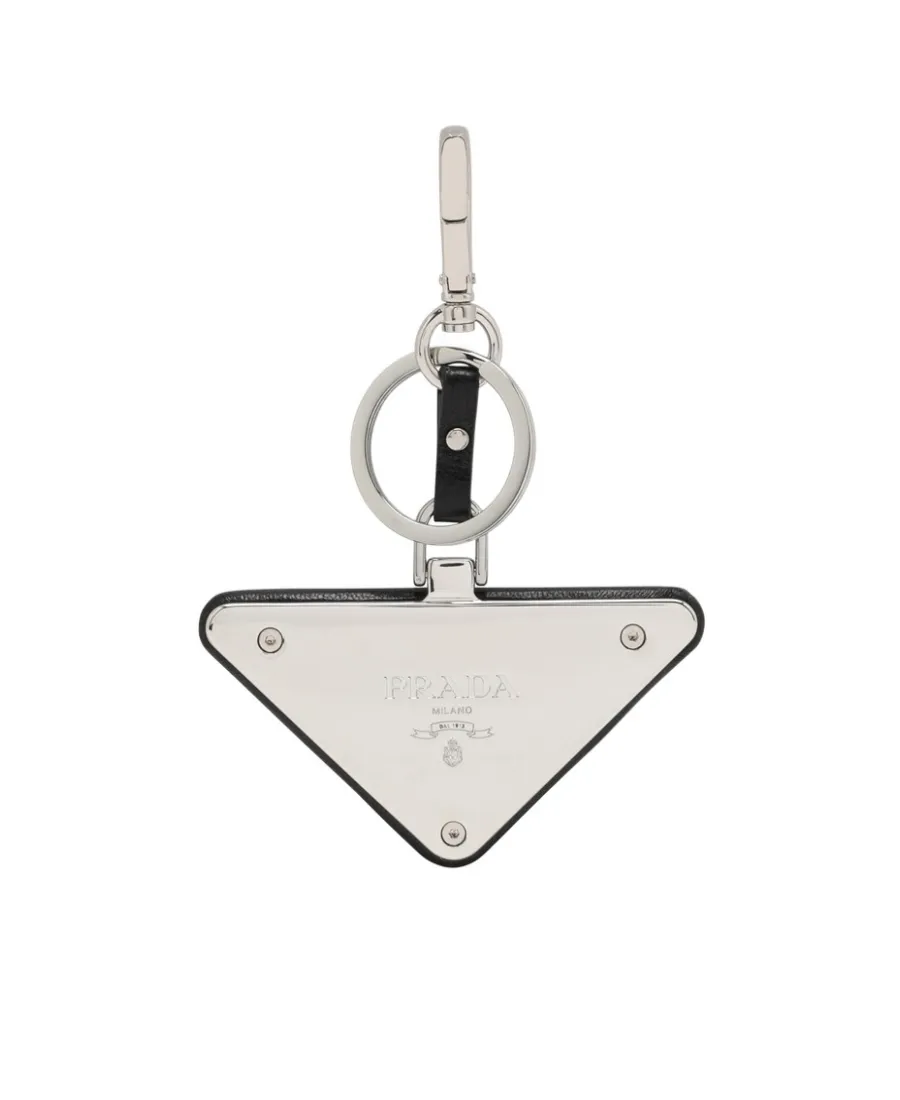 Prada Triangle Logo Keychain