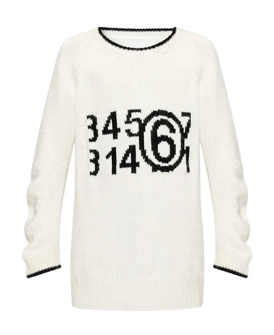 Mm6 Maison Margiela Zoom Logo Intarsia Jumper