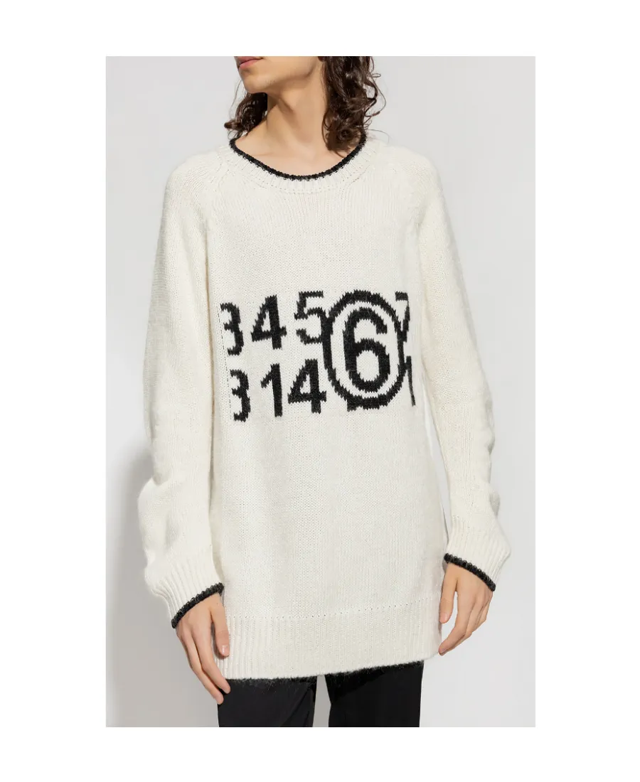 Mm6 Maison Margiela Zoom Logo Intarsia Jumper
