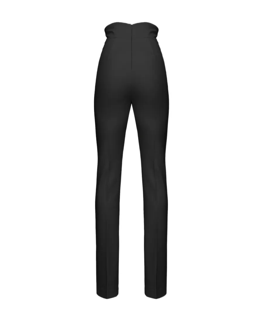 High-Waisted Front-Slit Trousers