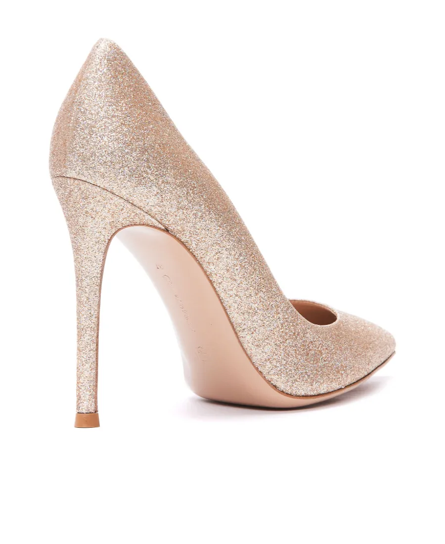 Gianvito Rossi Glitter Pointed-Toe Pumps