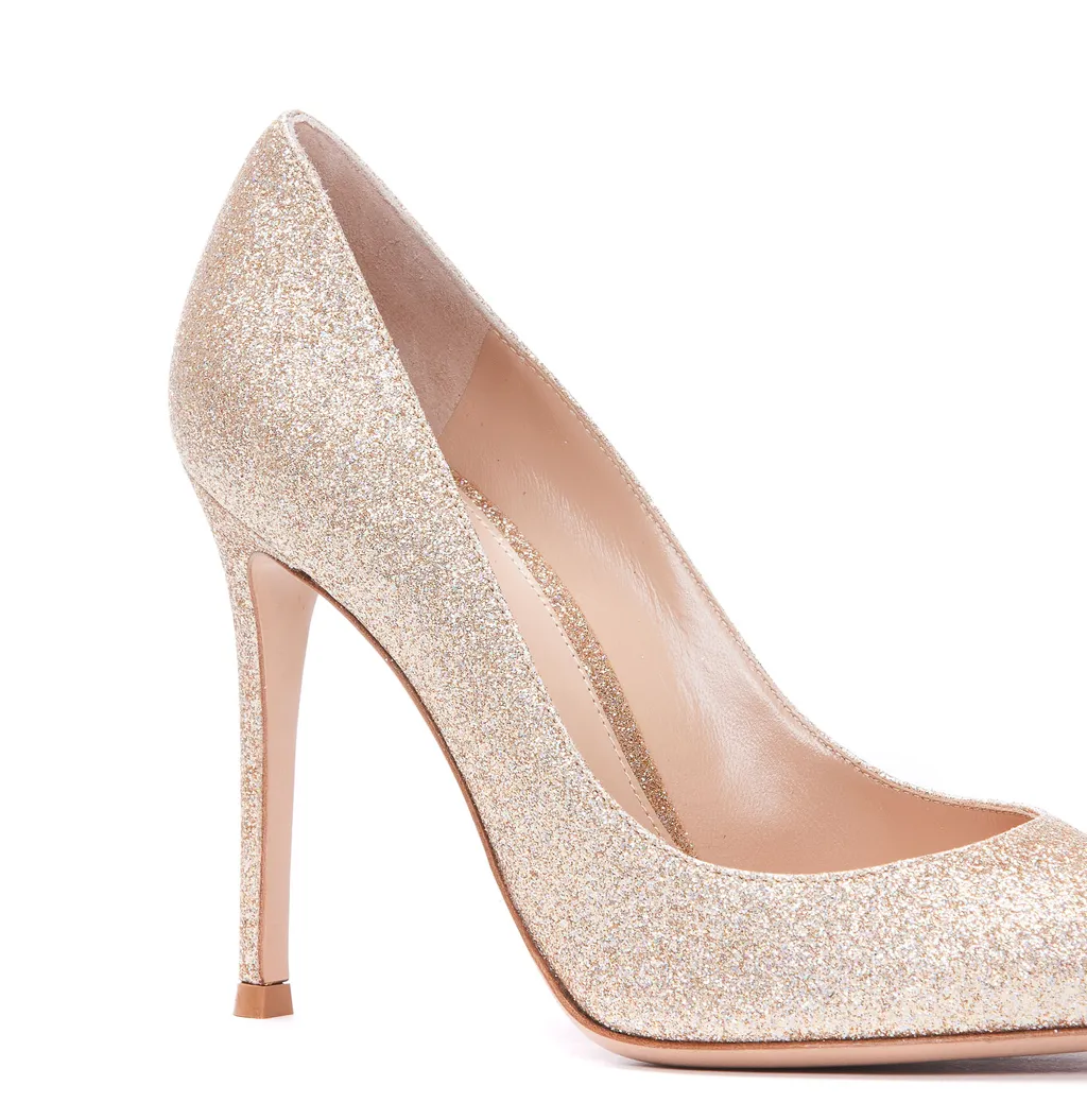 Gianvito Rossi Glitter Pointed-Toe Pumps