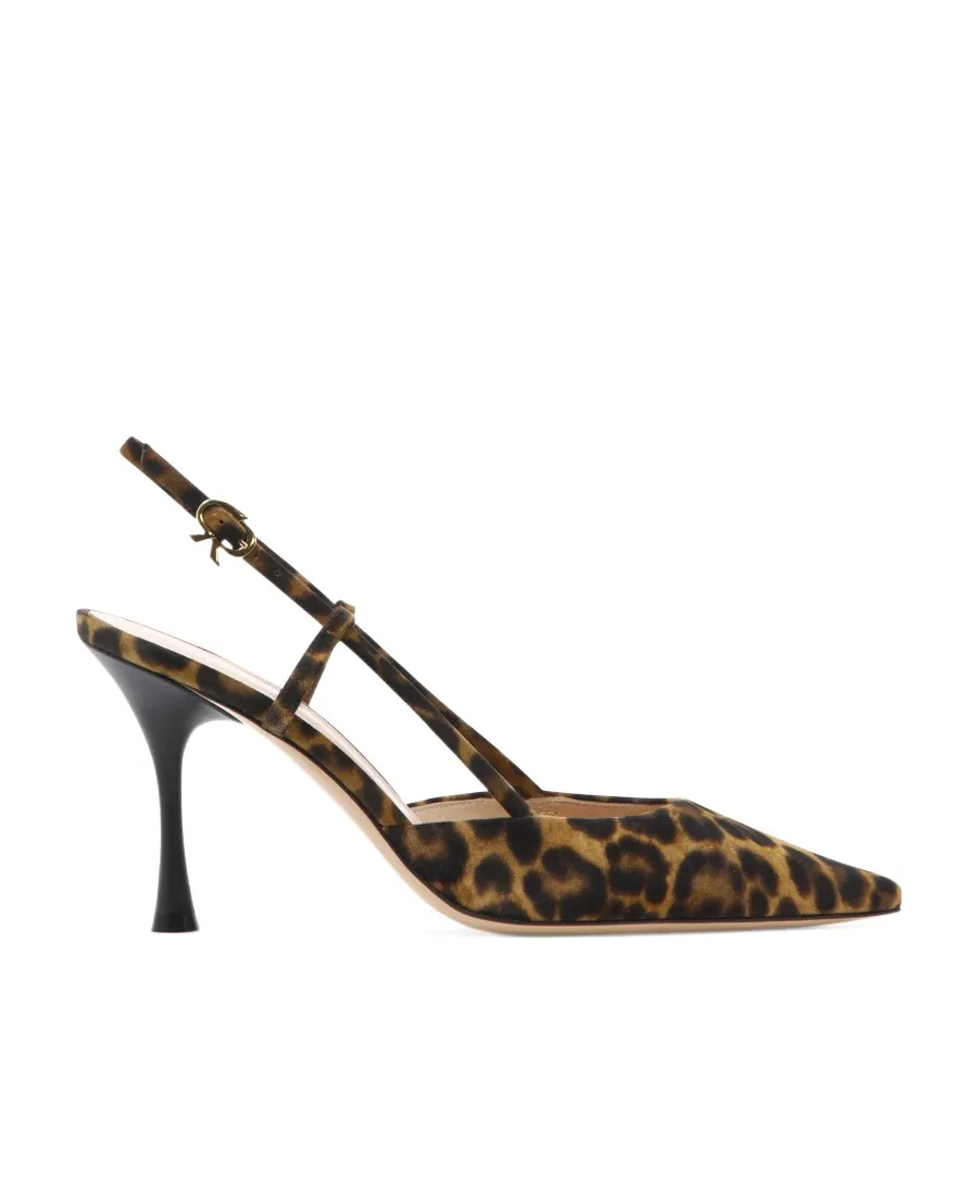 Gianvito Rossi Leopard Print Slingback Pump